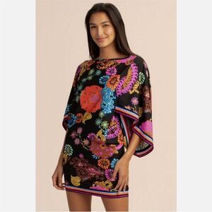 Trina Turk Electric Reef Tunic Coverup Dress Size Small Coastal Vacation Beach